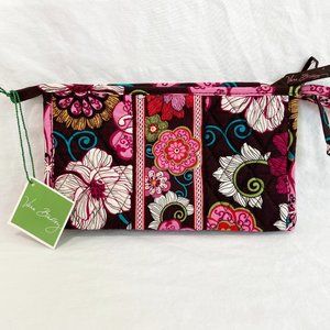 Vera Bradley MOD FLORAL Pink Small Bow COSMETIC CASE Makeup JEWELRY Travel - NWT